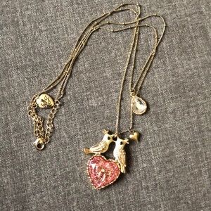 Betsey Johnson love birds necklace